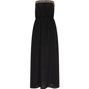 DreiMaster Vintage embell maxi jurk dames, zwart.