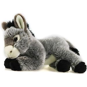 Uni-Toys - Liggende ezel - 28 cm (lengte) - pluche ezel - pluche - knuffeldier