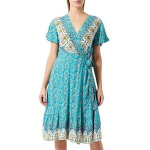 EYOTA Robe d'été pour femme 15926558-EY01, turquoise multicolore, S, Robe d'été, S