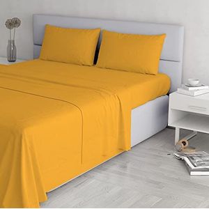 Italian Bed Linen Parure de lit élégante, jaune, double