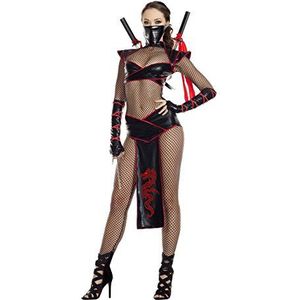 Starline, LLC. Alluring Ninja Fancy Dress kostuum voor dames, zwart.