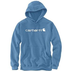 Carhartt Sweatshirt met brede pasvorm, middelzwaar, met logo-afbeelding voor heren, blauw (Laguna Blu Heather), S