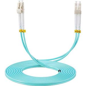Elfcam® - Glasvezelkabel LC/UPC naar LC/UPC, OM3 Multimode Duplex Verloopband Glasvezel 50/125um LSZH (3M)