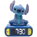 Lexibook, Disney Stitch Nachtlampje, geluiden en melodieën, lcd-display met achtergrondverlichting, helder, snooze, blauw, RL800D