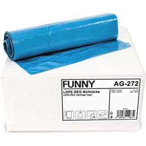 Funny 250 stuks vuilniszakken 700x1100 mm type 80 blauw LDPE-vuilniszakken 700x1100 mm type 80 blauw ca. 120 liter