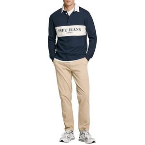 Pepe Jeans Pantalon chino slim en sergé pour homme, Marron (beige béton), 40W