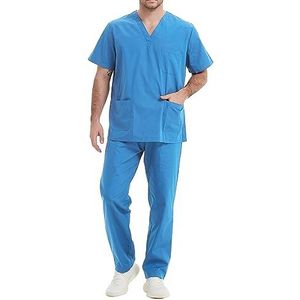 MISEMIYA Uniformen MZ-8178 scrub-set, uniseks, werkkledij voor volwassenen, hemelsblauw 68, XL