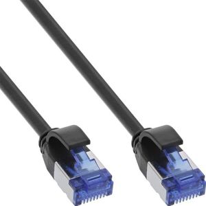 InLine 74900S Câble réseau 10 m, S/FTP, TPE (LSZH), Cat.6A, 500 MHz, slim, Gigabit LAN, réseau, Ethernet, cuivre, PoE, noir