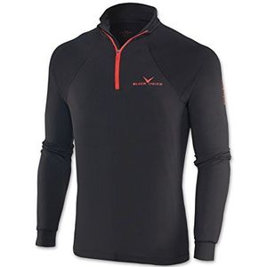 Black Crevice herenskishirt met ritssluiting BCR11203, uniseks, skishirt, zwart/rood, XXXL