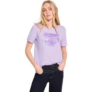 Street One A321523 T-shirt met filmprint voor dames, Dull Baby Paars