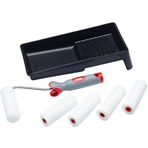 ProDec 7 stuks 10,2 cm mini-schuimverfrollen, zacht frame en dienblad voor een gladde afwerking met glanzende en satijnen verf op plinten, vensterbanken, paneeldeuren
