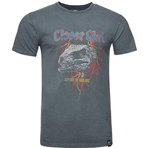 Recovered Jurassic Park T-Rex Rock T-shirt, gewassen, antraciet, meerkleurig, XL heren, Meerkleurig