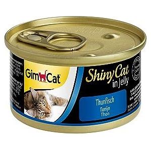 GimCat ShinyCat in jelly tonijn vis taurine kattenvoer 48 blikjes (48 x 70 g)