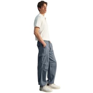 Trendyol Pantalon droit ample taille normale pour homme, bleu marine, 50