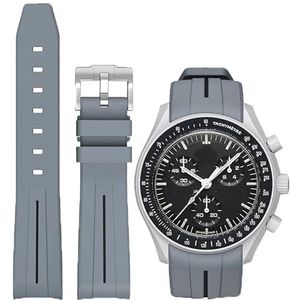 Niziruoup Rubberen horlogeband voor Omega x Swatch MoonSwatch Speedmaster 20 mm gebogen naadloze TPU vervanging originele rubberen horlogeband voor dames en heren, Rubber, Amber