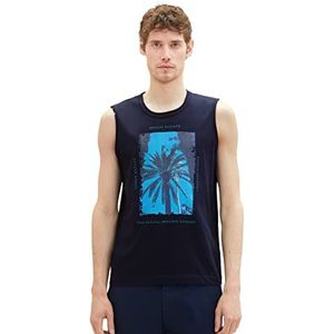 TOM TAILOR 1036399 Tanktop met fotoprint heren (1 stuk), 10668 - Sky Captain Blue