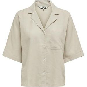 ONLY Onltokyo S/S Linen Blend Shirt PNT Noos Chemisier pour femme, Beige clair, XS