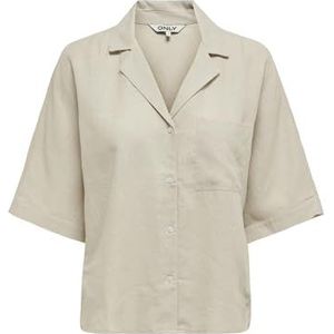 ONLY Onltokyo S/S Linen Blend Shirt PNT Noos Chemisier pour femme, Beige clair, XXL