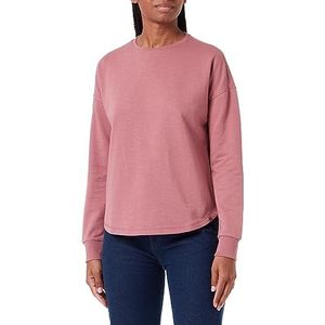 camel active Sweat-shirt à col rond en pur coton pour femme, Bois de rose, S