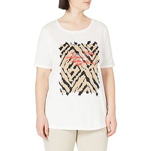 Gerry Weber Dames T-shirt met korte mouwen met plated print 1/2 mouw patroon, Crème