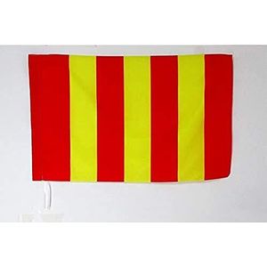 AZ FLAG Racevlag, geel en rode strepen, 90 x 60 cm, commissievlag, 60 x 90 cm, schede voor vlaggenstok