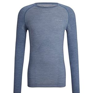 FALKE Wool Tech Light Herenshirt van scheerwol met lange mouwen, functioneel shirt, zwart, blauw, ademend, sportondergoed, sneldrogend, gemiddelde tot koude temperaturen, blauw (Capitain 6751)