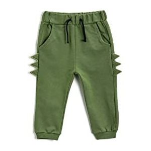 Koton Joggingbroek met dinosauruszakken, bedrukt, detail, trekkoord, trainingsbroek voor baby's, jongens, Kaki (894)