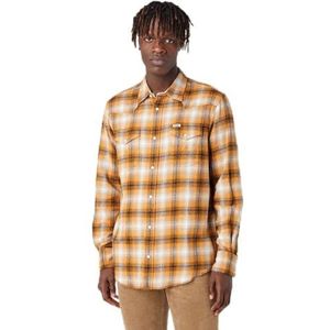 Wrangler Ls Western Shirt voor heren, Gouden eik