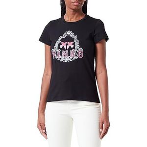 Pinko Kompas T-shirt Jersey Vint T-shirt dames, Z99_zwart limousine