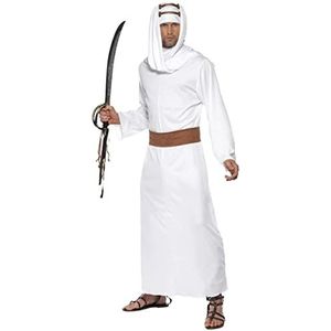 Smiffy's Lawrence d'Arabian kostuum, wit, jurk, hoofdtooi en riem, maat M