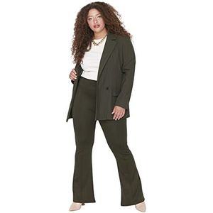 Trendyol Pantalon évasé taille haute pour femme, kaki, 5XL, kaki, 5XL grande taille