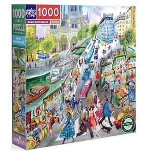 eeBoo Volwassen 1000 stukjes gerecycled karton puzzel over boekinisten van Parijs-PZTPBS