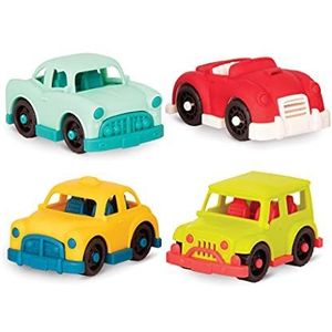 B. Toys BX1945Z B.Toys Happy Cruisers Mini Auto Set 2 met oldtimer, Taxi, 4x4, sportwagen, meerkleurig, geschikt voor kinderen vanaf 12 maanden 45541