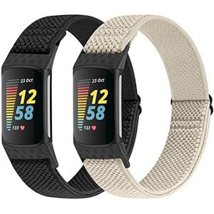 WNIPH Compatibel met Fitbit Charge 5 armband, verstelbaar, elastisch, nylon stof, sport, lus, reservearmband voor Fitbit Charge 5, horlogeband voor dames en heren