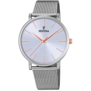 Festina Dameshorloge analoog kwarts roestvrij stalen armband F20475/3, Blauw, armband