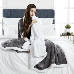 Penguin Home® Sherpa flanellen deken, omkeerbaar, microvezel, pluche, ultrazacht en dik, voor gebruik in alle seizoenen in de slaapkamer en thuis, 130 x 150 cm