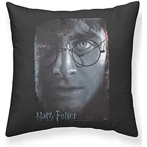 BELUM | Harry Potter kussensloop Grootte: 50 x 50 - Model: Harry Potter Grey A - Stof: Half Panama 100% Katoen 250 Grs.