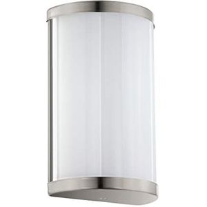 EGLO Led-wandlamp Pedristella, 2 lichtpunten, modern, wandverlichting voor binnen van metaal en kunststof, woonkamerlamp in mat nikkel, wit, warmwit