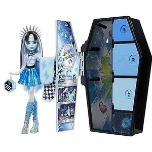 Monster High - Frankie Stein Montrues geheimen van rillingen, set met pop, jurken en kluisje, 21+ accessoires, speelgoed voor kinderen, 4+ jaar, HNF75