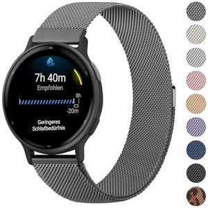 Mugust Armband voor Garmin Vivoactive 5/Garmin Vivoactive 3/Vivomove 3/HR/Luxe/Style voor dames en heren, roestvrijstalen metalen mesh, reservearmband voor Garmin Forerunner 55/245/645