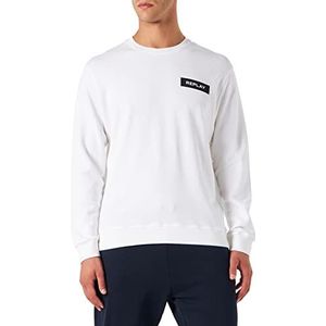 Replay sweatshirt heren, 001 wit.