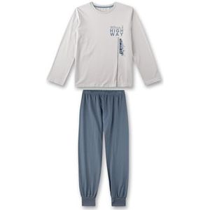 Sanetta Pyjama long pour garçon gris clair | Pyjama en coton de haute qualité et confortable pour garçons. Ensemble de pyjama pour garçon, gris clair, 152
