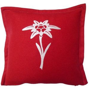 Tirol Living 54487 kussenhoes Loden Edelweiss circa 40 x 40 cm, rood