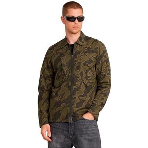 G-STAR Slant Pocket Regular Hemd T-shirt voor heren, Veelkleurig (Shadow Olive Island Camo D25199-d386-g739), M