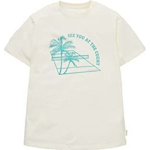 TOM TAILOR 1035988 T-shirt voor kinderen met jongensprint (1 stuk), 12906 - Wool Wit