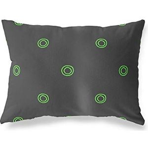 BonaMaison Neon-groene kussensloop met motief, kussensloop voor bed, auto, bank, huis, woonkamer, slaapkamer, woondecoratie, 45 x 60 cm, ontworpen en vervaardigd in Turkije