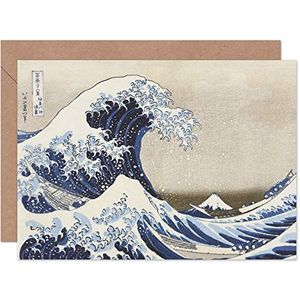 Hokusai Under Wave Kanagawa wenskaart met 36 foto's, met onbedrukte envelop