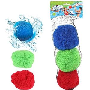 Toi-Toys Splash Waterballonnen, herbruikbaar, voor watergevechten, milieuvriendelijk, 15 cm, 3 stuks