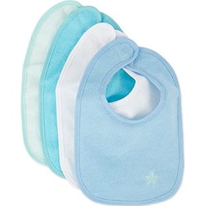 BIECO Set van 4 praktische slabbetjes voor baby's, blauw