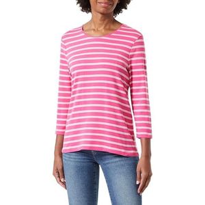 Maerz T-shirt à manches longues pour femme, col rond, manches 3/4, Fl Pink/Pink Pastel, 46